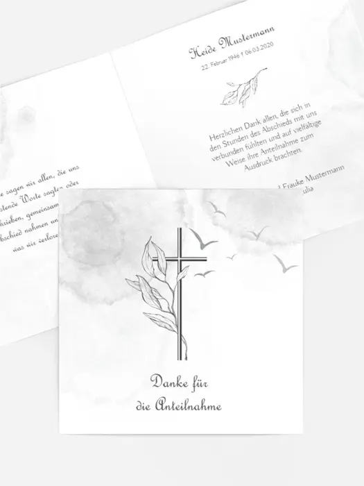 Trauerdanksagung Christus Kreuz
