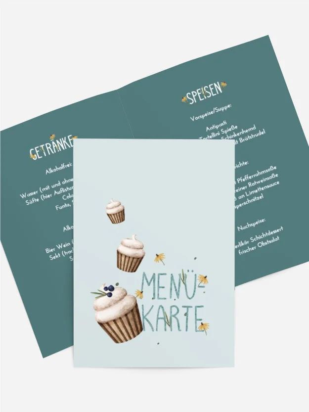 Menükarte Geburtstag  Noten von Wein