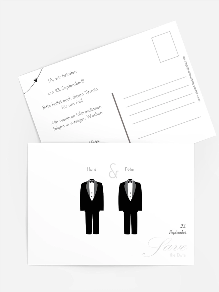 Save the Date Karte suits Save the Date Karte suits