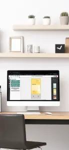 Ein 3-Monats-Kalender wird auf dem Laptop erstellt