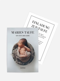 Einladungskarte Taufe Geschenk im Korb Einladungskarte Taufe Geschenk im Korb
