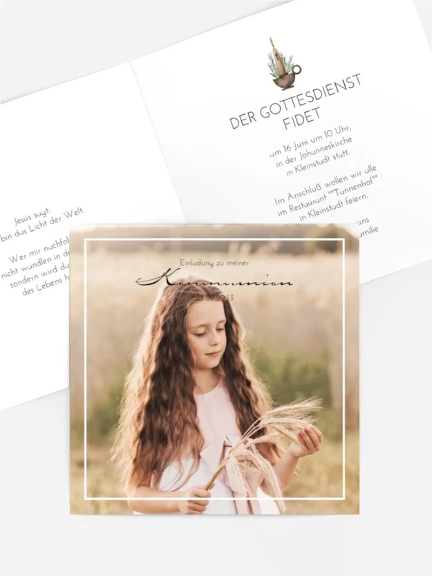 Einladungskarte Kommunion Heiliges Brot