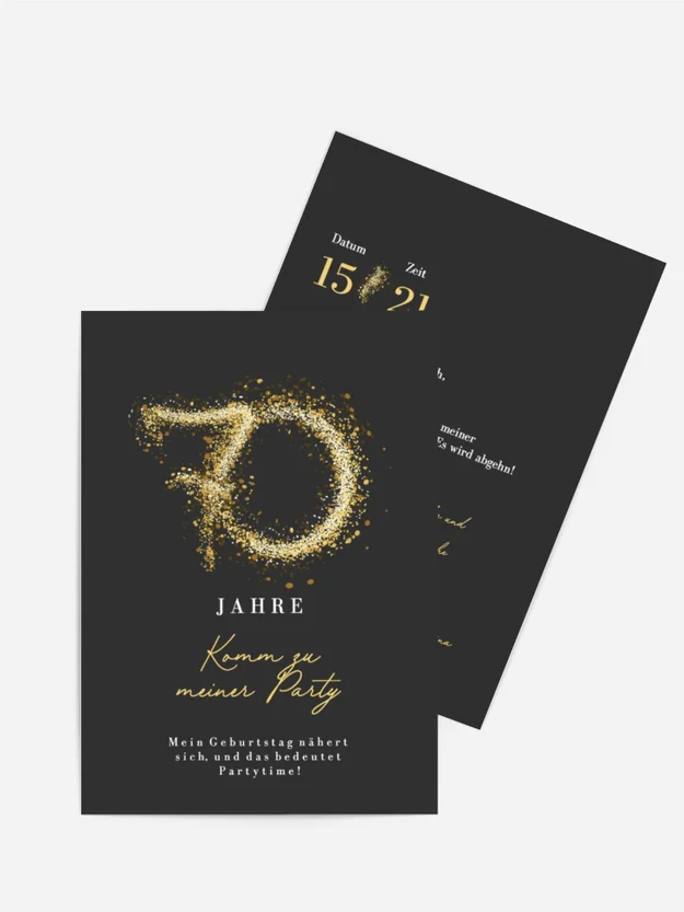 Geburtstagseinladung Funken aus Gold
