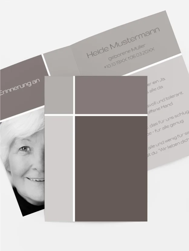 Sterbebildkarte discreet cross Sterbebildkarte discreet cross