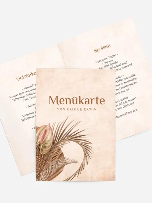 Menükarte Luft Kranz
