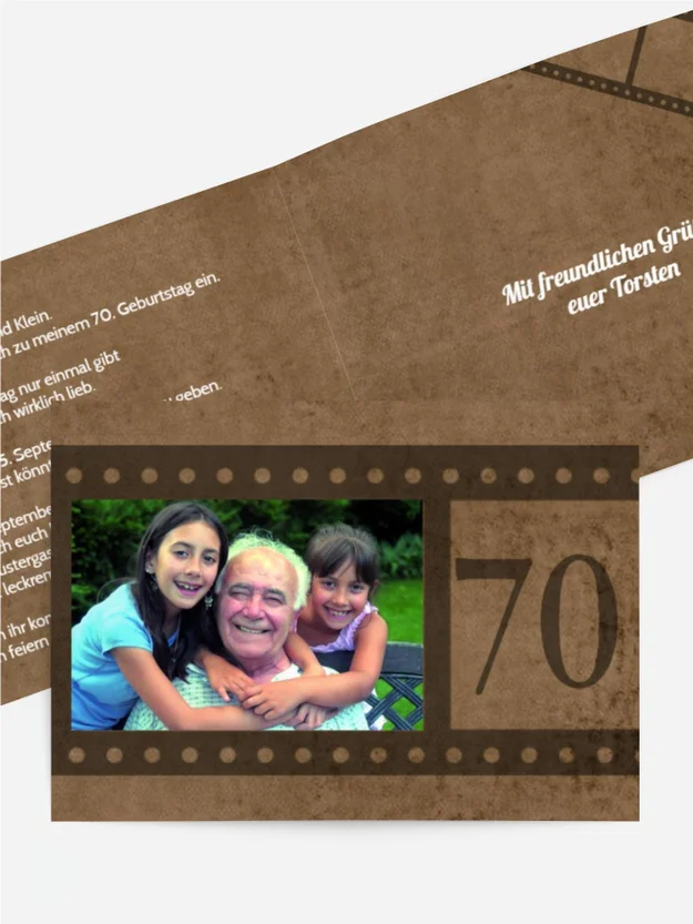 Geburtstagseinladung Retrofilm 70 Foto Geburtstagseinladung Retrofilm 70 Foto