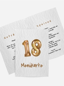 Menükarte Geburtstag Glänzender Ball