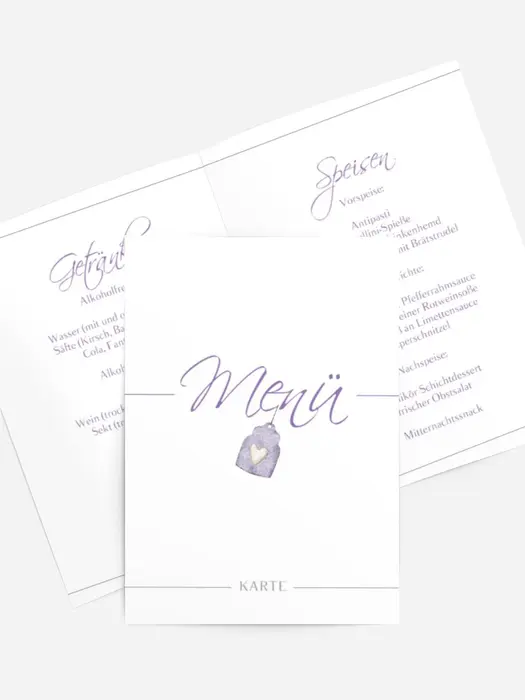 Menükarte Taufe Foto eines Neugeborenen