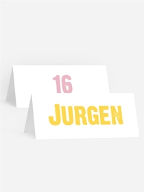 Tischkarte Geburtstag Farbklecksparty