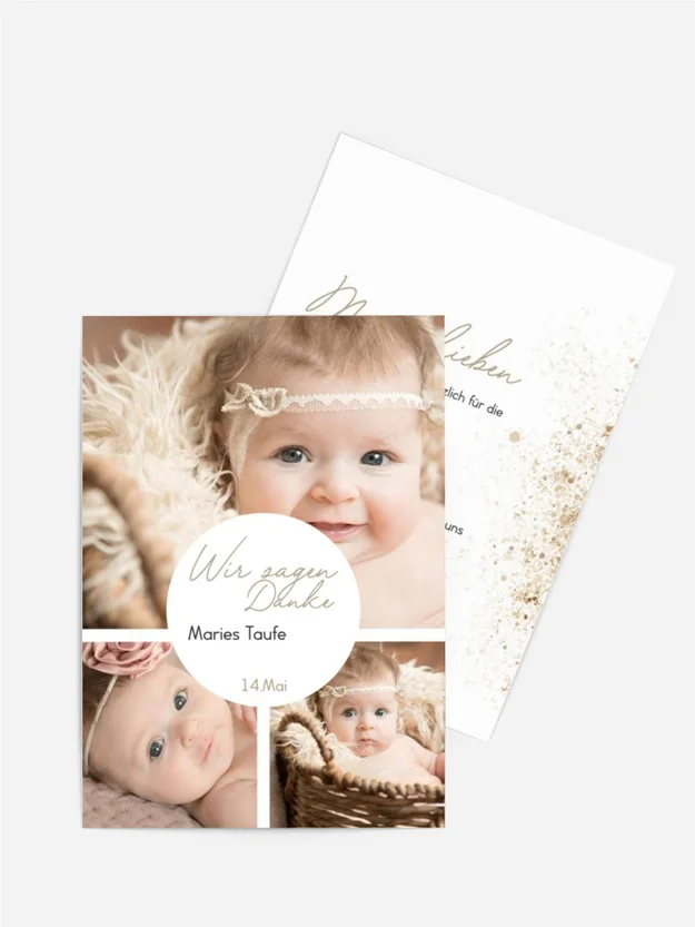 Dankeskarte Taufe Angelhafter Blick