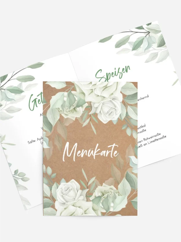 Menükarte Firmung Rosenkranz des Herzens