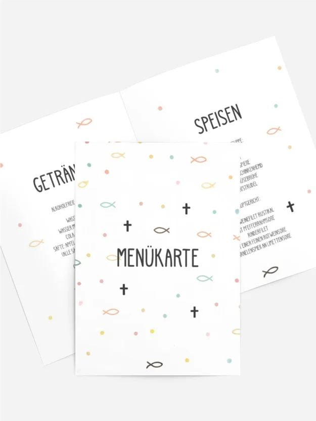 Menükarte Firmung Kleiner Fisch