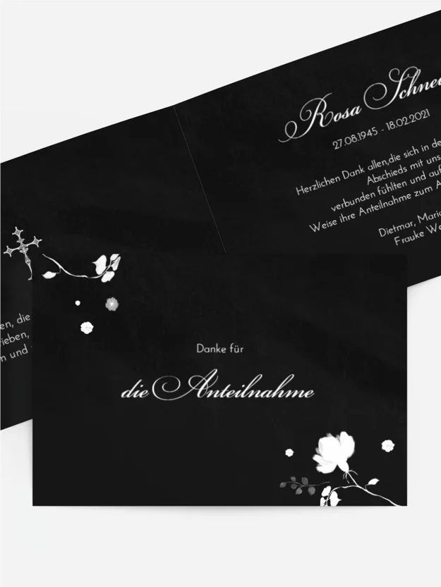 Trauerdanksagung Blühendes Licht