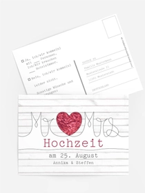 Antwortkarte zur Hochzeit Mr&Mrs