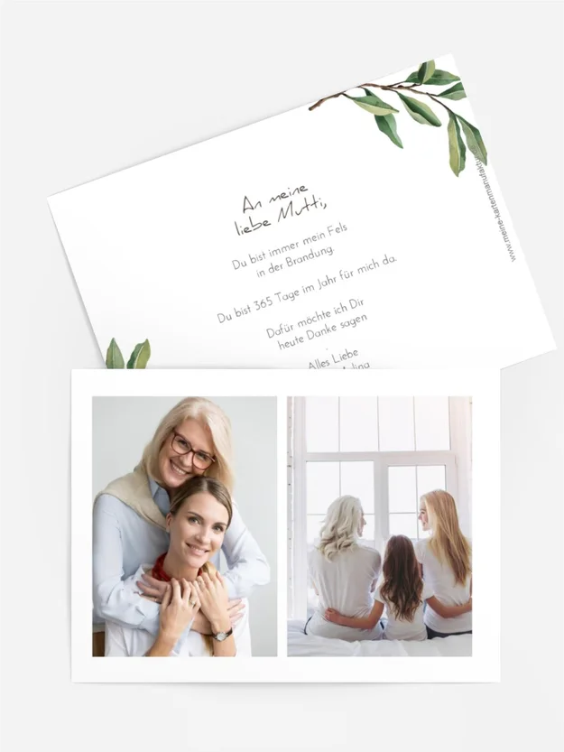 Grußkarte zum Muttertag Herzliche Umarmungen