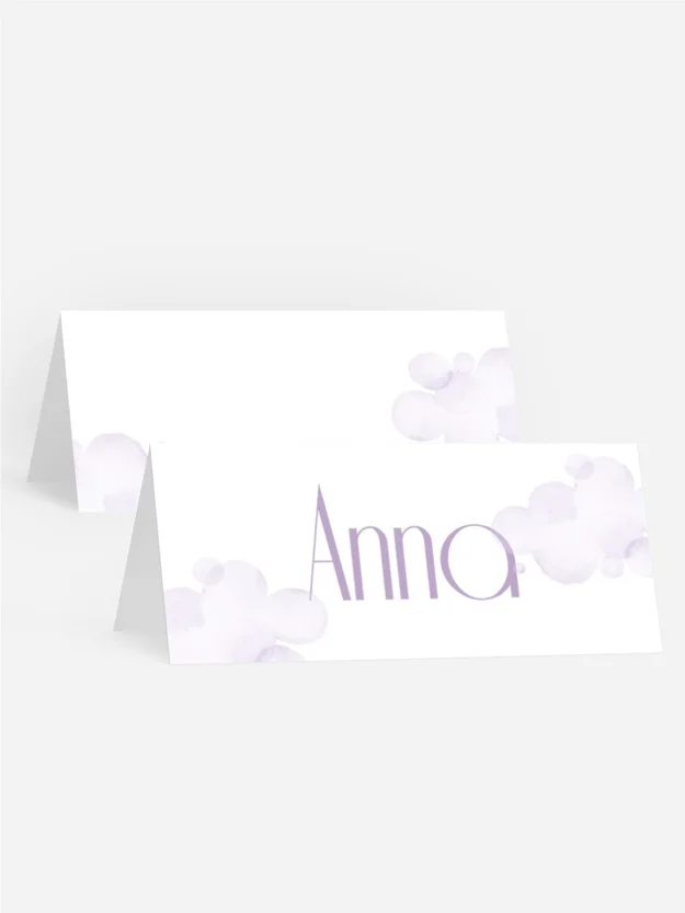 Tischkarte Taufe In den Armen der Wolken