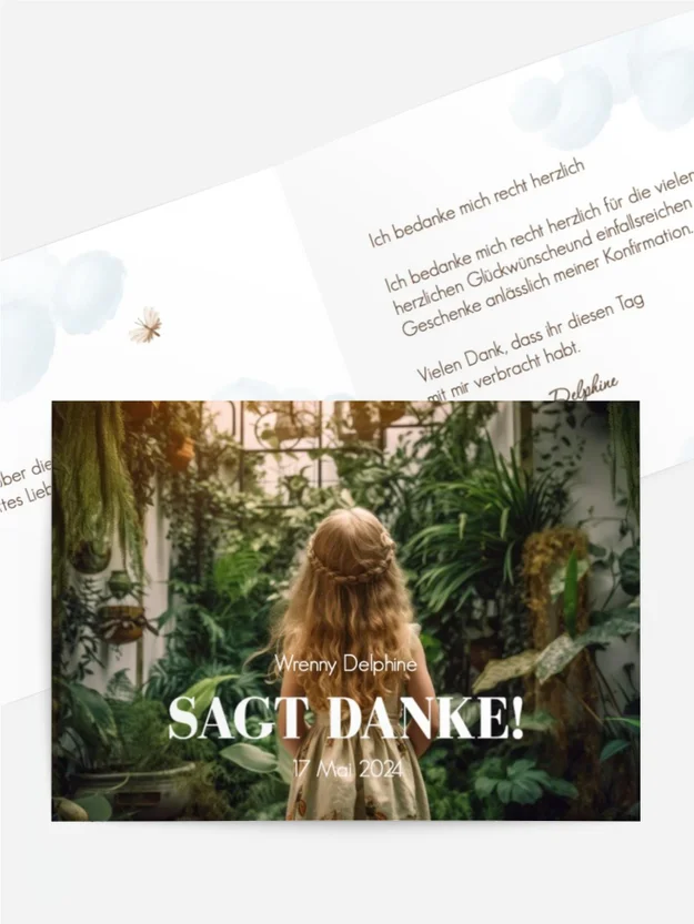 Dankeskarte Konfirmation Luftiger Sicht Dankeskarte Konfirmation Luftiger Sicht