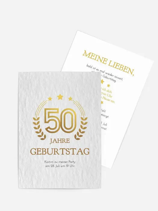 Geburtstagseinladung Goldener Lorbeer