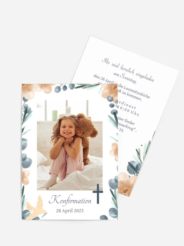 Einladungskarte Konfirmation Frühlingssegen