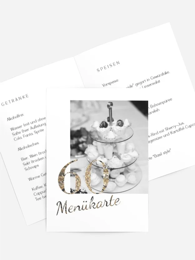 Menükarte Geburtstag glamourös