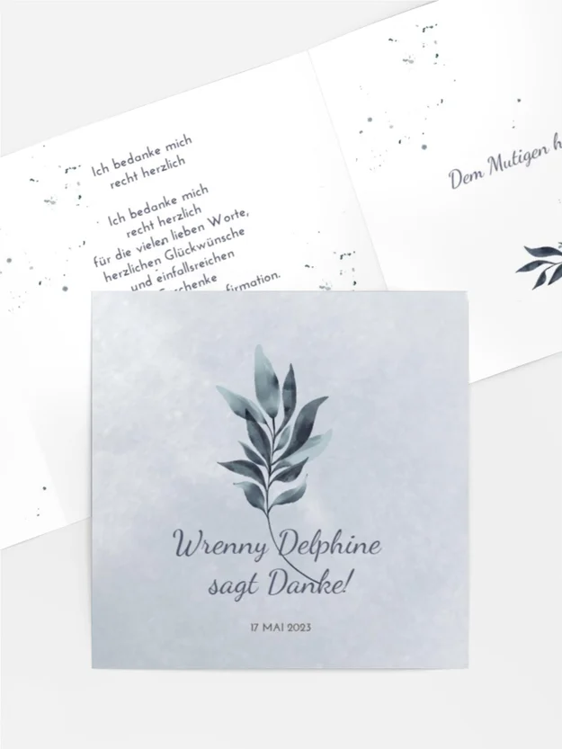 Dankeskarte Konfirmation  Pflanzenkarte