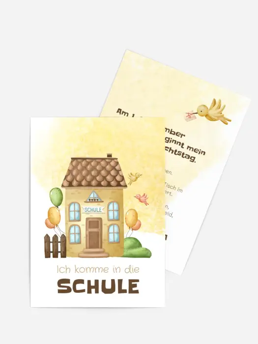 Einladungskarte Einschulung Schulhof
