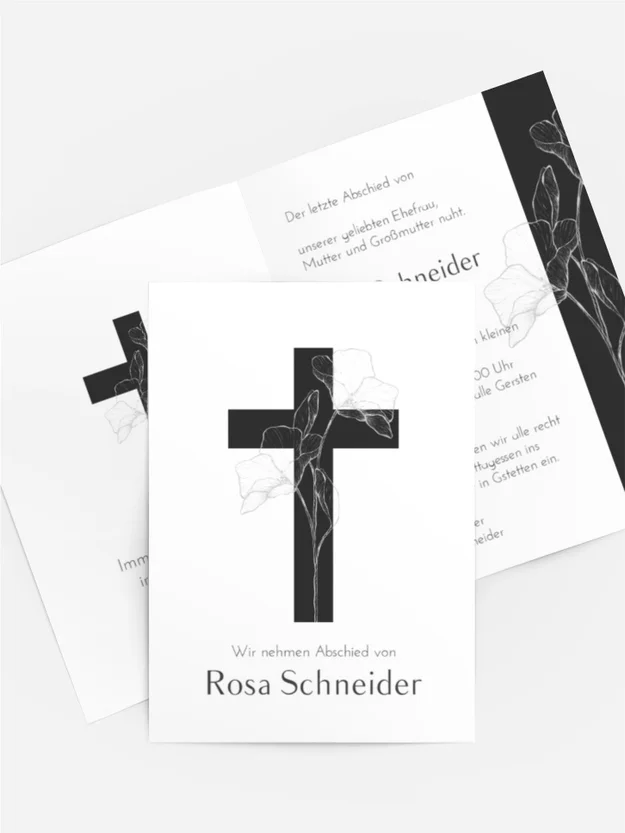 Trauerkarte Unvergessliche Blumen Trauerkarte Unvergessliche Blumen