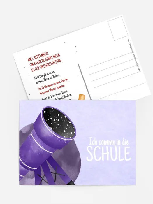 Einladungskarte Einschulung Astroschule