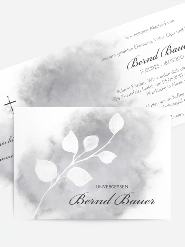 Trauerkarte Zweige im Nebel Trauerkarte Zweige im Nebel