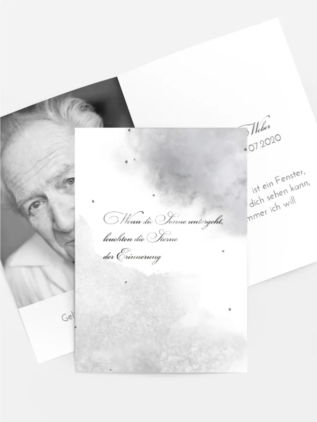 Sterbebildkarte Stille