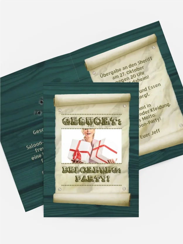 Einladungskarte Gesucht