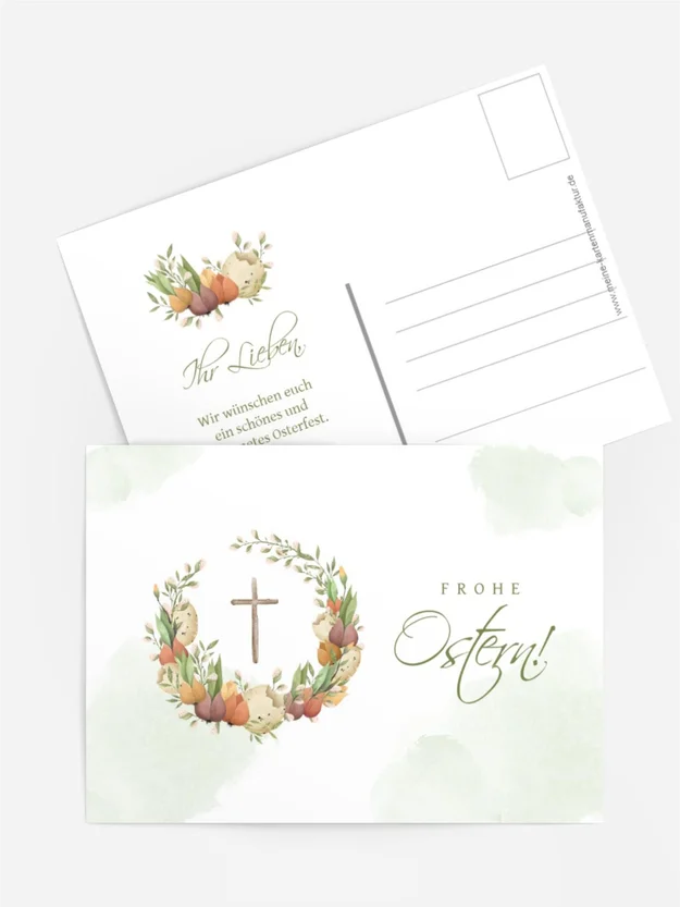 Osterkarte Christlicher Osterkranz