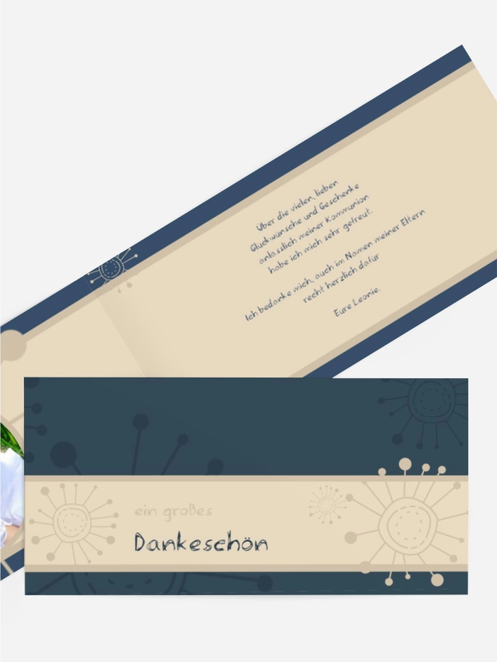 Dankeskarte Kommunion Blumen Dankeskarte Kommunion Blumen