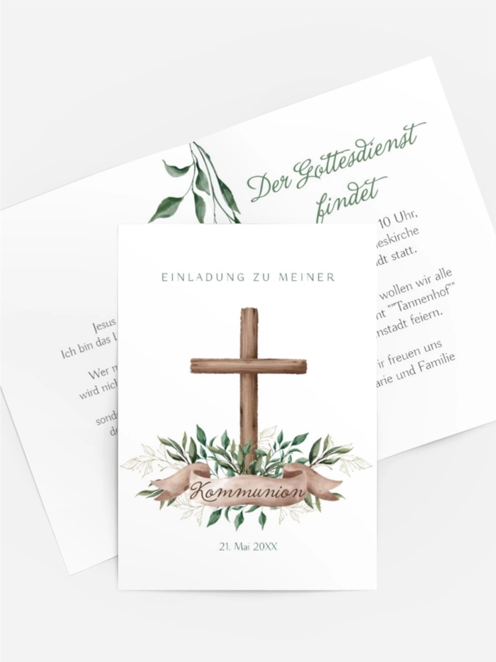 Einladungskarte Kommunion Mein Kreuz Einladungskarte Kommunion Mein Kreuz