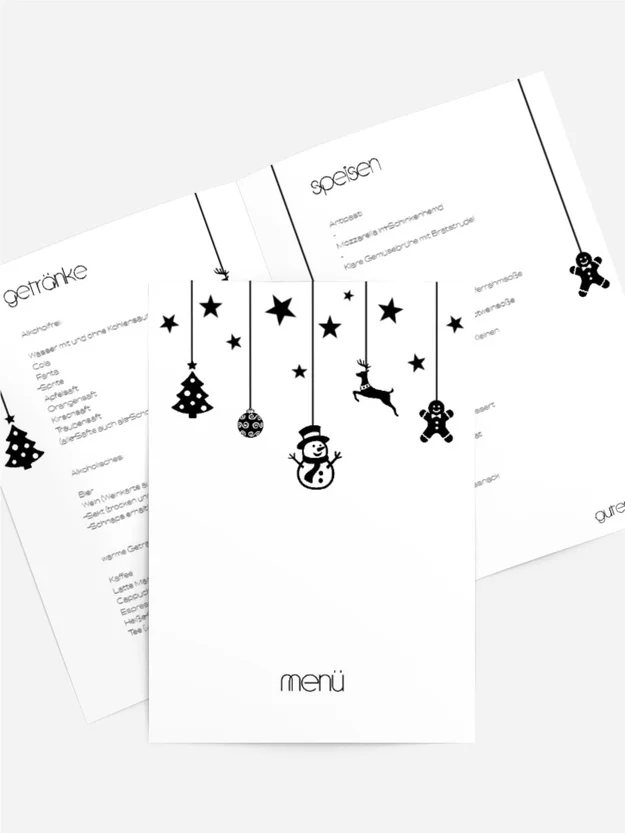 Menü zu Weihnachten Schmuckelemente Menü zu Weihnachten Schmuckelemente