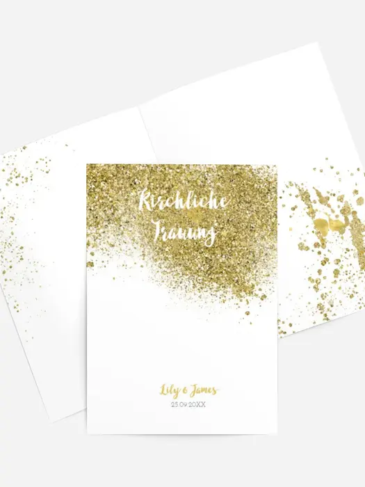 Kirchenheft Umschlag zur Hochzeit Gold Kirchenheft Umschlag zur Hochzeit Gold