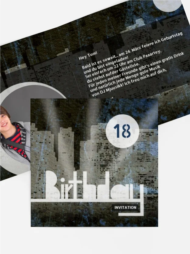 Einladung zum 18. Geburtstag City Lights Foto
