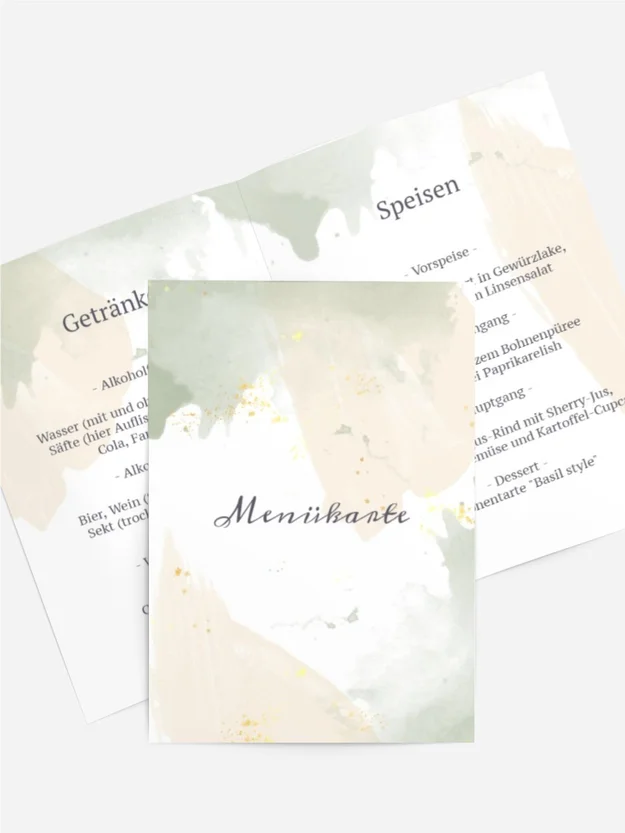 Menükarte Geburtstag Goldener Hauch