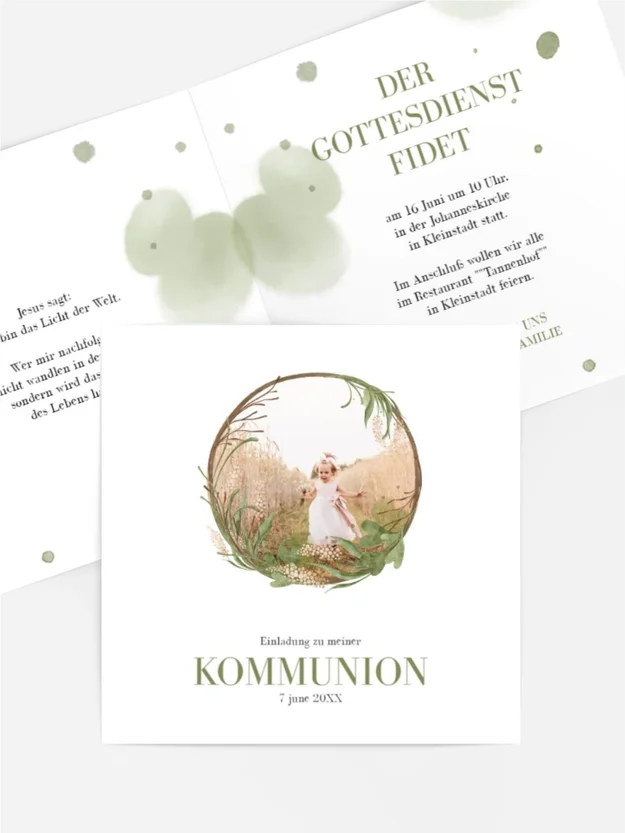 Einladungskarte Kommunion Feldgänseblümchen