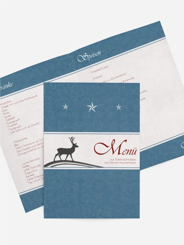 Weihnachtsmenükarte classic Elch