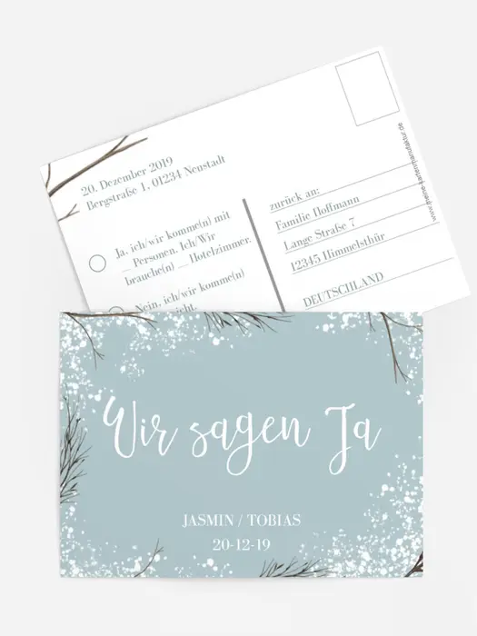 Antwortkarte Schneeflocken