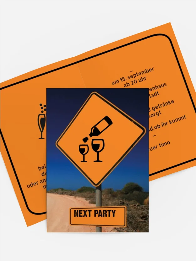 Geburtstagseinladungskarte Wegweiser Geburtstagseinladungskarte Wegweiser