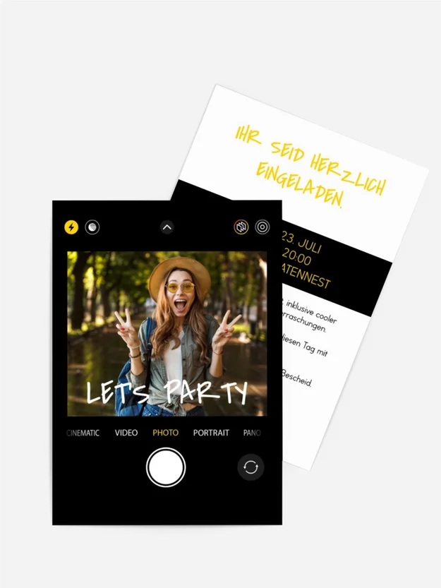 Geburtstagseinladung Kamerahintergrund
