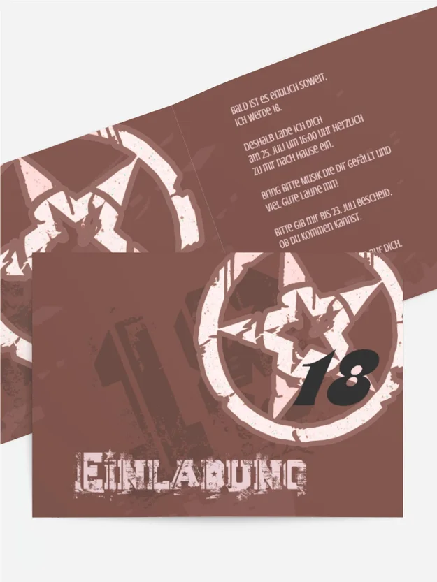 Einladungskarte zum Geburtstag star style 18 Einladungskarte zum Geburtstag star style 18