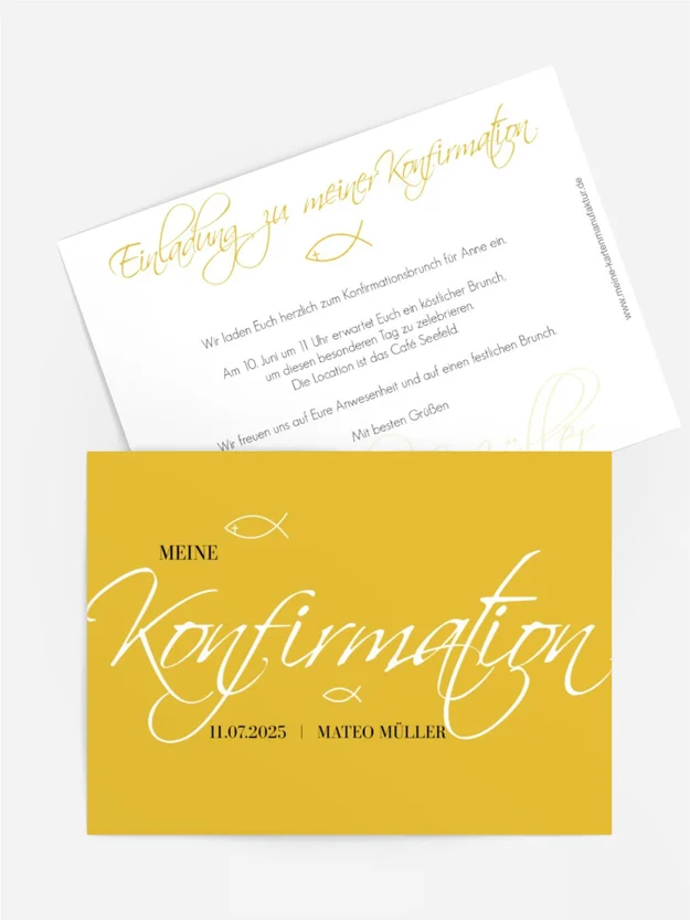 Einladungskarte Konfirmation Fischkreise
