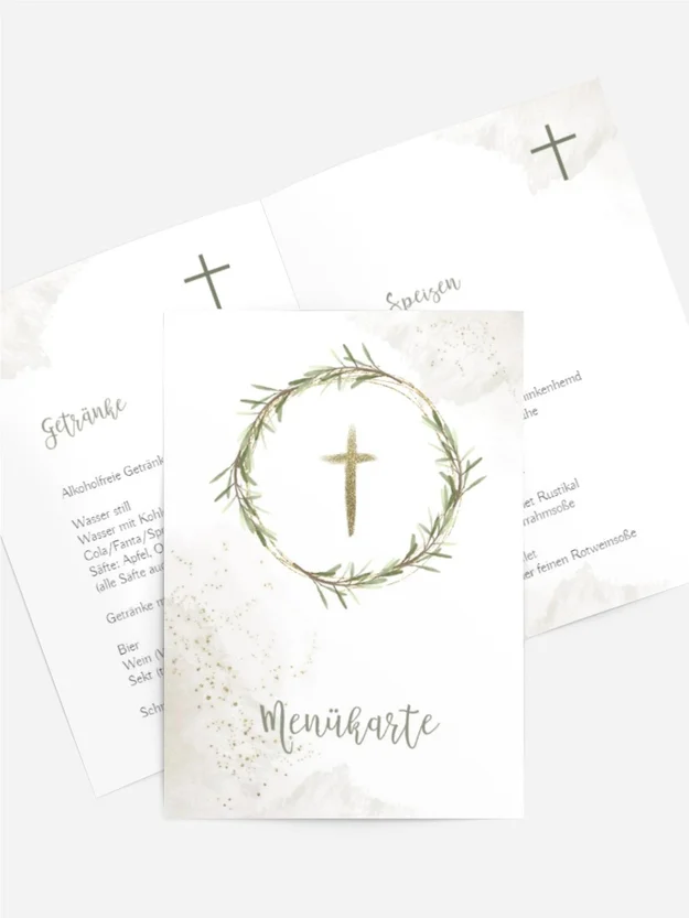 Menükarte Kommunion Kräuterkranz Menükarte Kommunion Kräuterkranz