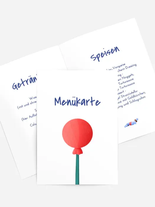 Menükarte Geburtstag  Besten Wünsche!