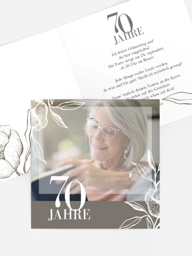 Geburtstagseinladung sanfte Blumen