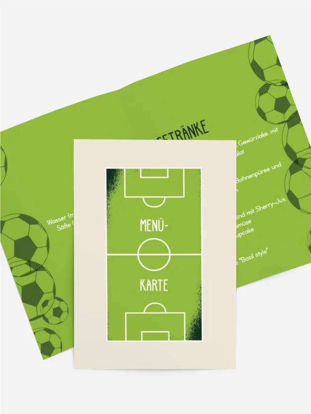 Menükarte Geburtstag Fußballplatz