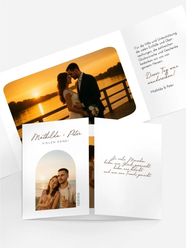 Dankeskarte Hochzeitsbogen